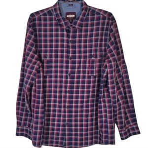 Alesburg Burgundy Navy Grey Casual Mens Shirt M NWOT